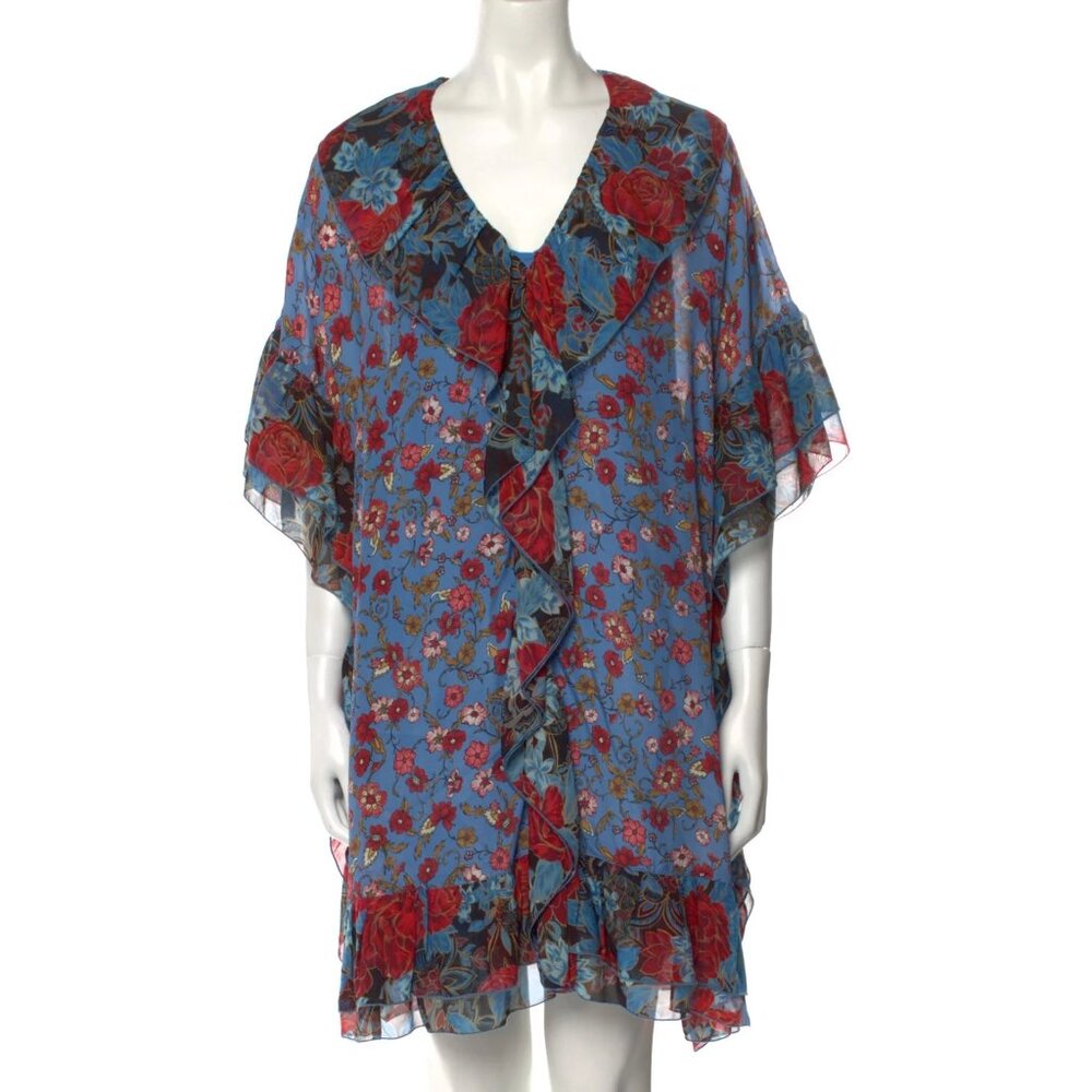 See by Chloé Floral Chiffon Ruffle Mini Dress